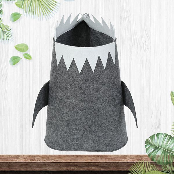 

s / m / l акулы войлок хранения корзины kid игрушка хранения ковш sundries мультфильм акулы хранения box одежда стесняет корзина для белья v