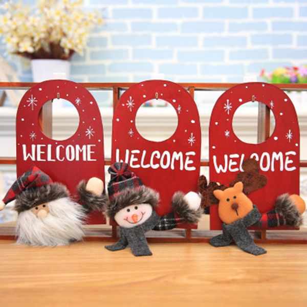 

christmas door hanging decoration santa claus snowman pendants christmas ornaments door handle hanging drop shipping