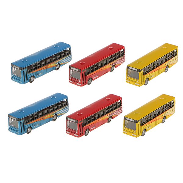 

6pcs diecast model bus streetscape layout railway scenery diy accs n scale