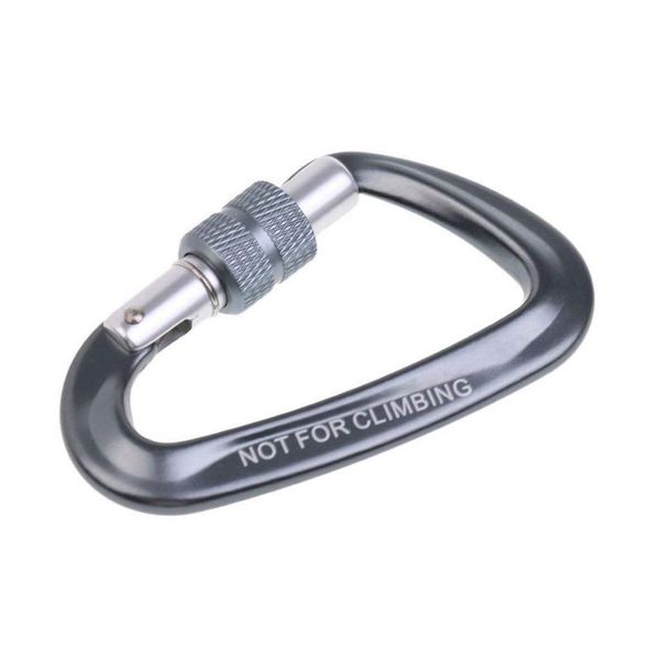

12kn screw carabiner aluminum alloy d-shape hook loop lock for mountaineering climbing hammock bag