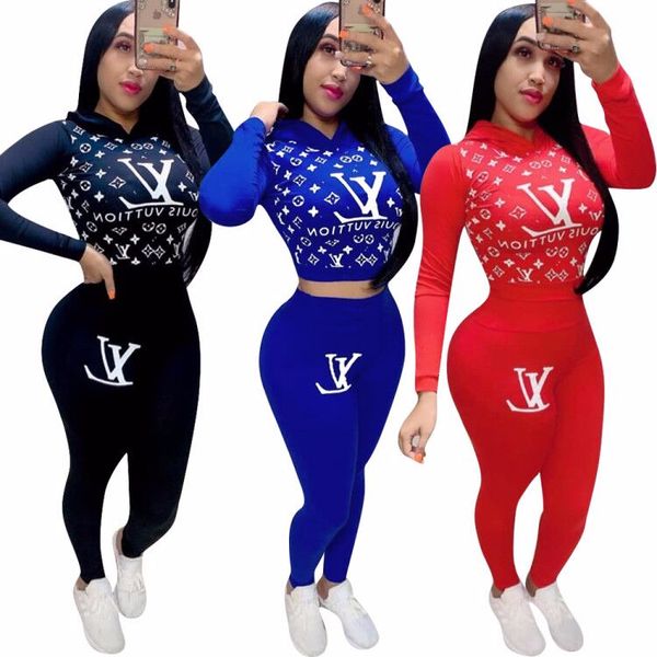 

W8223 Европа и Соединенные Штаты взрыв модели женская мода письма с длинными рукавами брюки повседневные спортивные двухсекционные женщины