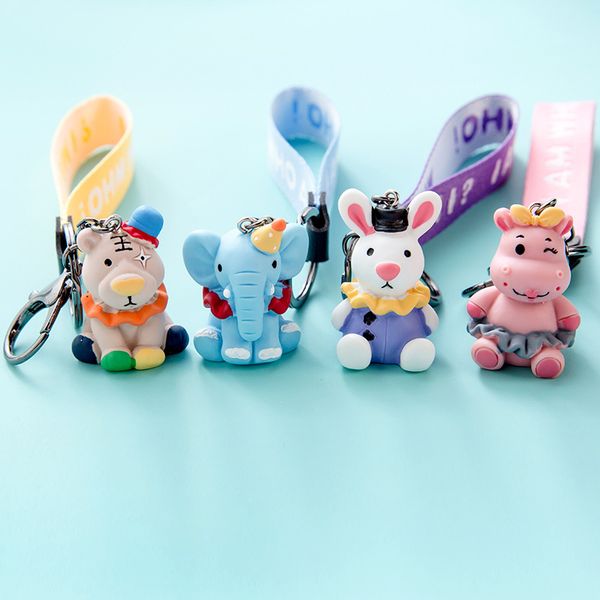 

creative cartoon cute key chain pendant cute little animal elephant couple bag pendant gift, Silver