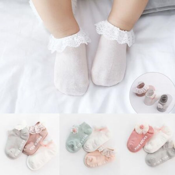 

3pairs newborn infant baby kids girls lace ruffle frilly socks toddlers soft cotton lace bow princess angel ankle socks 0-3t, Pink;yellow