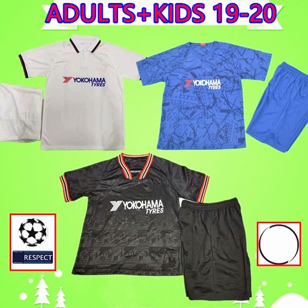 

kids kit 2019 2020 soccer jersey hazard kante higuain giroud camiseta man set shirt jorginho 19 20 willian camisa suit maillot, Black