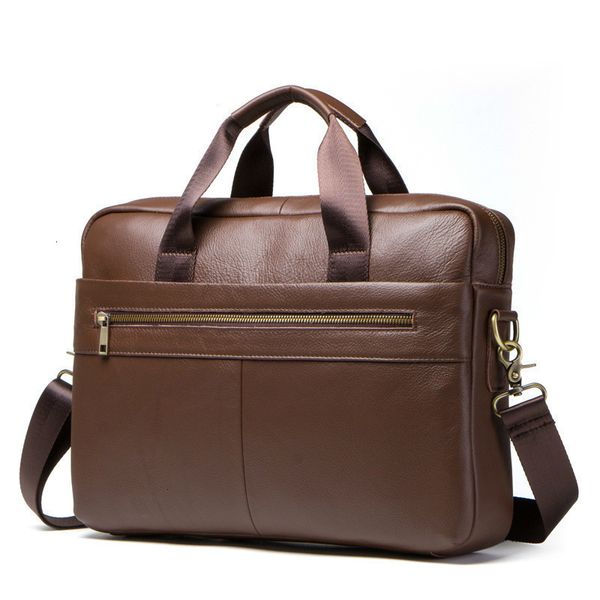 

2020 genuine leather briefcase man portable computer business affairs head layer cowhide male package mens bag lapmessenger