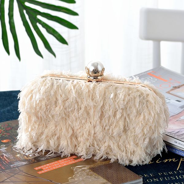

the feather fringe evening clutch bag and handbag purse