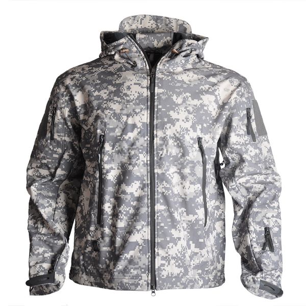 

s-xxxl мужская открытый soft shell с капюшоном tactical куртка спорт отдых туризм водонепроницаемый tad куртка, Blue;black