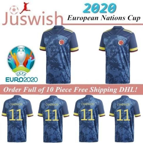 

colombia 2020 copa america away man soccer jerseys sanchez 23 zapata 9 lerma 16 cuadrado 11 james 10 child jersey football shirts mayorista, Black;yellow