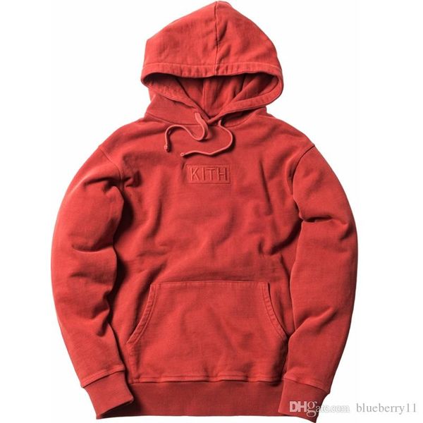 

kith мужчины женщины толстовки свободные повседневная уличная красный черный хип-хоп повседневная толстовка кофты s-xl 2020, Black