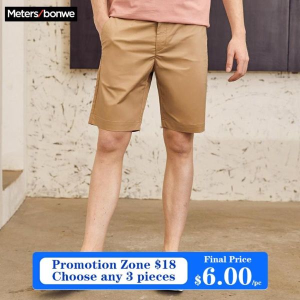 

metersbonwe men's summer casual shorts cotton short pants fashion streetwear shorts solid color breathable plus size, White;black