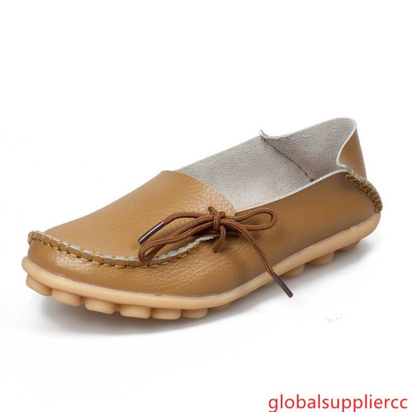 

light blue women real leather shoes moccasins mother loafers soft leisure female driving two ways wear footwear