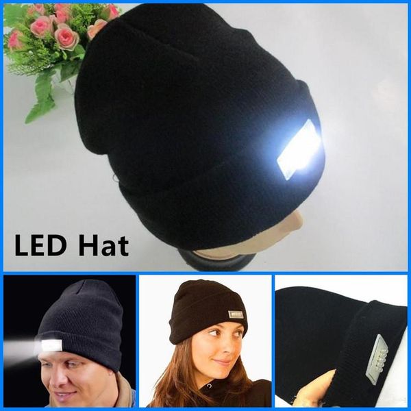 

led lighting beanie women men camping knitted hats skull caps travel sports hiking climbing night hat winter crochet hats light up cap xmas, Yellow