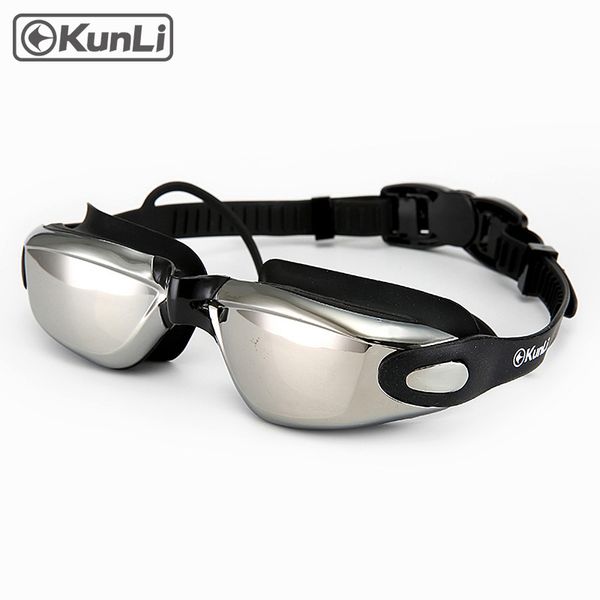 

kunli плавательные очки мужчины женщины анти-туман уф-защита плавание glasse водонепроницаемый силиконовые водные очки плавать очки