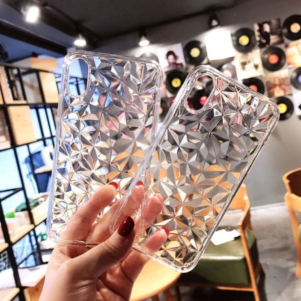 

TPU Transparent Ultra-Thin Diamond Texture Case For IPhone 6s 8 7 XS XR Max Samsung S9 S8 S10 Clear TPU Case Shockproof Back Cover