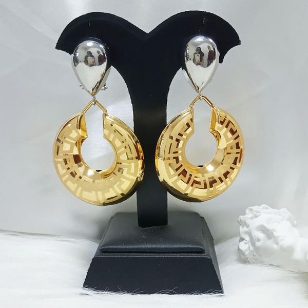 

big hoop earrings for women wedding dubai bridal round circle hoop earring, Golden;silver