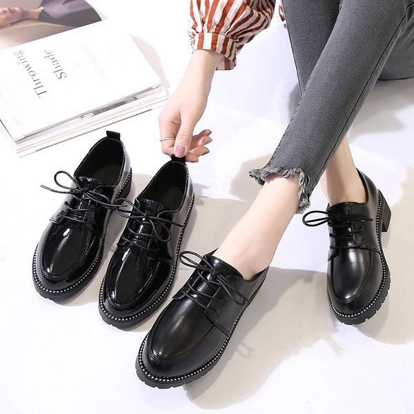 

little shoe girl 2019 tide shoe spring personality shoes season spring korean version of a hundred heels, Black