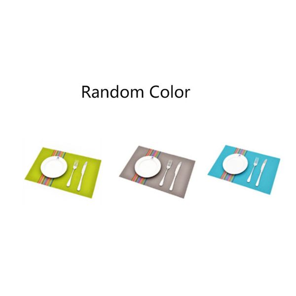 

heat resistant kitchen dinning table mat colorful striped pvc table cup mat cushion washable quick drying