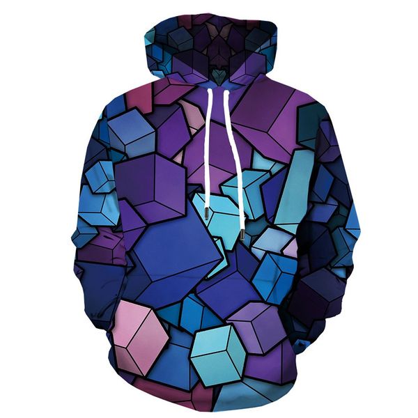 

3d print sweatshirt new style jackets long sleeve hooded coat geometric hoodie blouse hooded s-6xl, Black