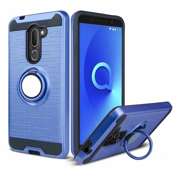 360 Casos de telefone de capa de anel de rotação para iPhone 13 11 12 Pro Max Samsung A02S A02 A12 A52 A72 A22 A82 S21 Fe Moto G Stylus G-Power Texture PC Armor Case com sucção magnética magnética