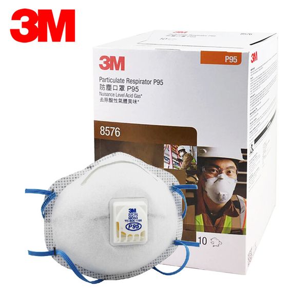 

3m 5 layers acid gas protect cup mask with valve active carbon anti pm2.5 mouth cover dust safety face care respiratory mask