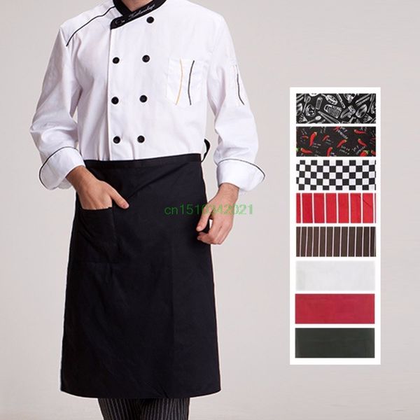 

kitchen aprons half-length long waist apron catering chefs waiters uniform new
