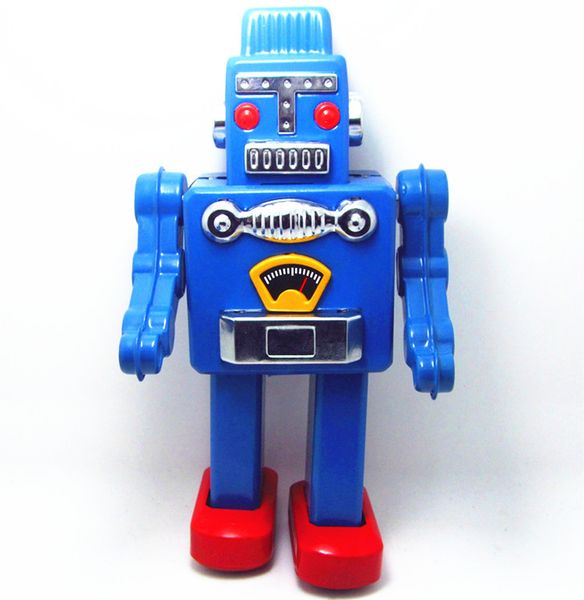 

funny] collection retro wind up toy metal tin the robot mechanical toy clockwork toy figures model kids christmas gift