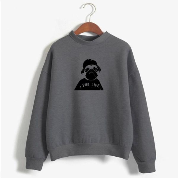 

pug life letter print men hoody sweatshirt casual funny sweatshirt for gentleman hoodies hipster drop ship, Black