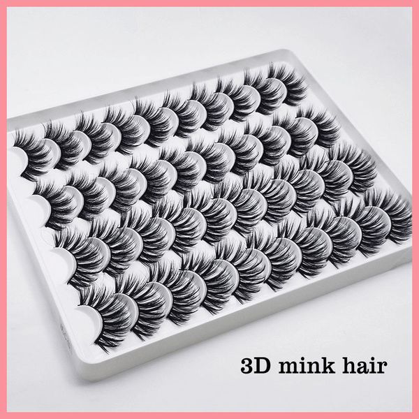 

false eyelashes 20 pairs fake 100% mink lashes natural dramatic volume extension