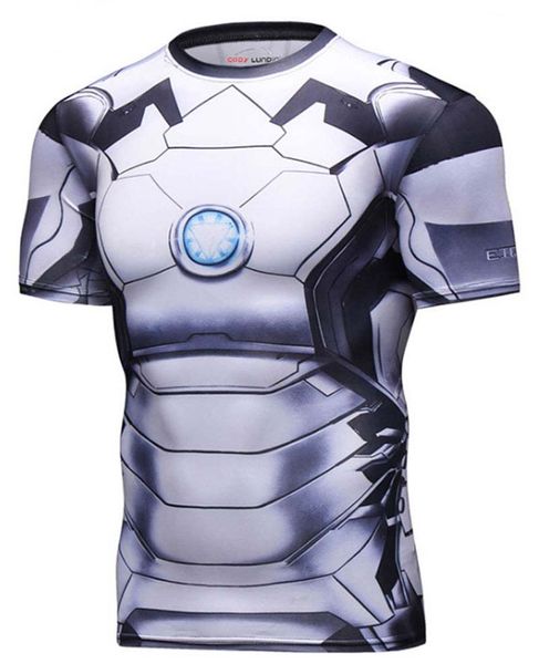 

2020 men sport t shirt yoga gym clothes fitness compression short sleeve bodybuilding tights male quick drying shirt, White;black