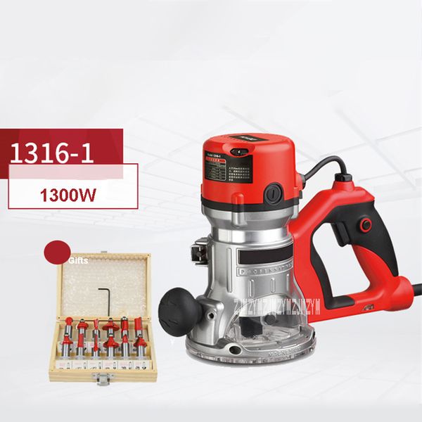 

new 1316-1 handheld electric wood milling machine d-type handle woodworking tools trimmer trimming engraving machine 220v 1300w