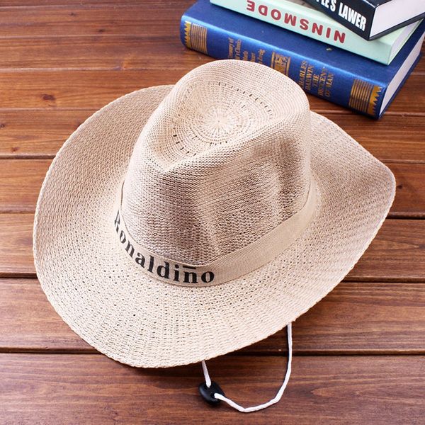 

men's sun wind western cowboy hat men's curled sun hat hat, Blue;gray