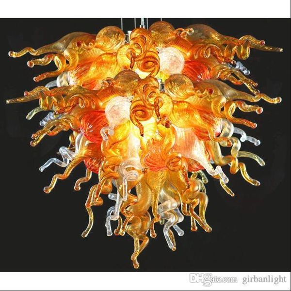 

100% hand blown glass chandelier modern art designed led bulbs energy saving villa decor glass chandelier made in china