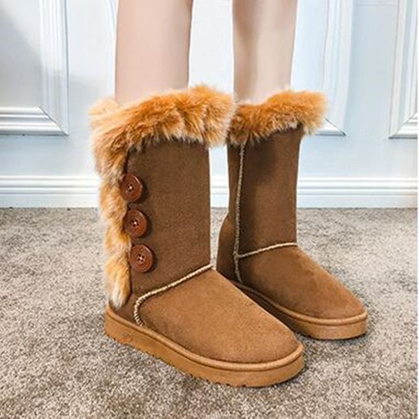 

women's fashion winter snow day warm snow boots, casual button down women's boots, fashion shoes, Black