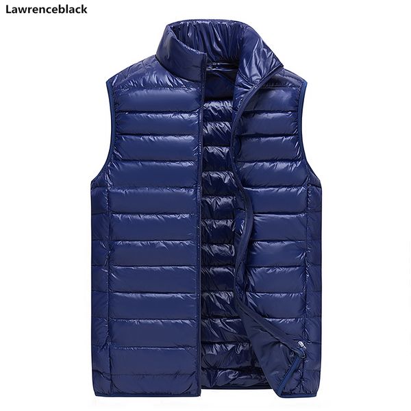 

90% white duck down men vest mens slim fit vests 2018 waistcoat men's winter vests plus size sleeveless jacket down gilet 1385, Black;white