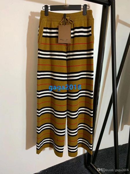 

high end women girls knit pants jogging vintage check расслабленная эластичная талия широкие брюки леггинсы высокое качество модный дизайн р, Black;white