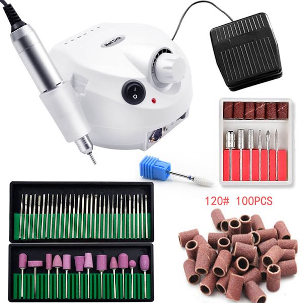 

pro 35000rpm nail master electric nail drill machine manicure machine nail drill bit set case anti-scald handle tools