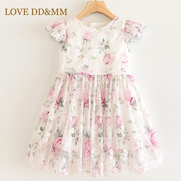 

love dd&mm girls dresses 2020 new kid's wear girls sweet doll collar stitching rose bow print beautiful comfortable dress t200624, Red;yellow