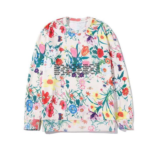 

2019 luxury designer hoodies for men women sweatshirts spring brand hoodie with flowers long sleeve pullover mens m-2xl optional, Black
