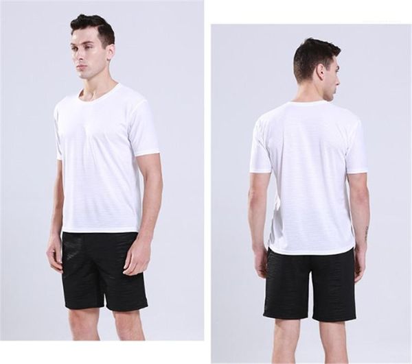 

suits mens summer short sleeve tracksuits crew neck shorts pure color mens sprots suits fashion running, Gray