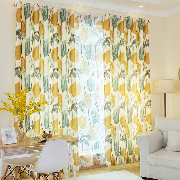 

nordic fresh plant velvet fabric curtains for living dining room bedroom