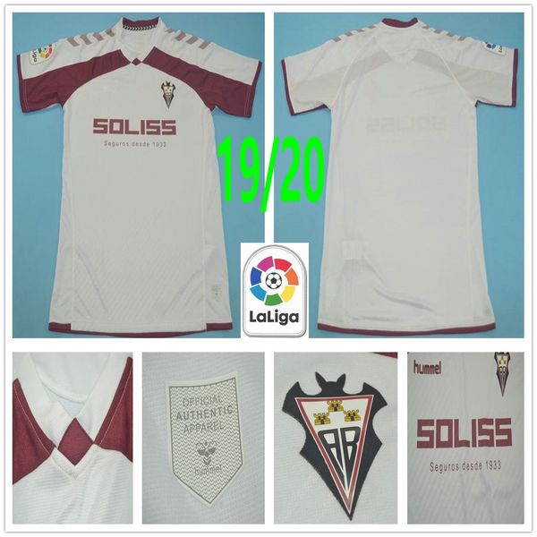 

19 20 albacete balompié soccer jerseys balompie 2019 2020 home white bela azamoum balompie rey manaj roman zozulia maillot football shirt, Black;yellow