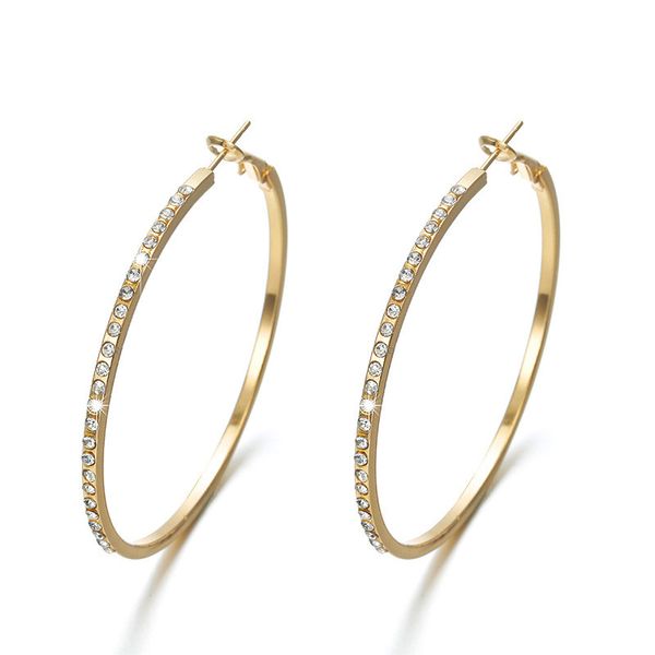 

2019 new fashion hoop earrings simple earrings creative diamond alloy earringsearrings women jewelry korean stud earrings, Golden;silver