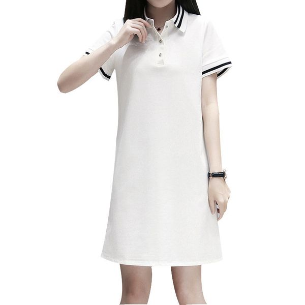 

дизайнер женщины поло платье марка лето новый женский повседневная спортивная рубашка платье длинный раздел тонкий роскошный пауло футболка, Black;gray