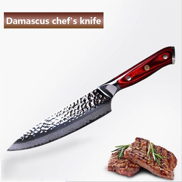 

luokesi damascus vg10 steel western-style kitchen knife household fruit paring knife slice kitchen sharp practical meat cleaver