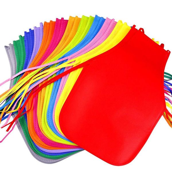 

24pcs нетканые ткани unisex цветастые дети diy живопись crafts исполнитель фартуки