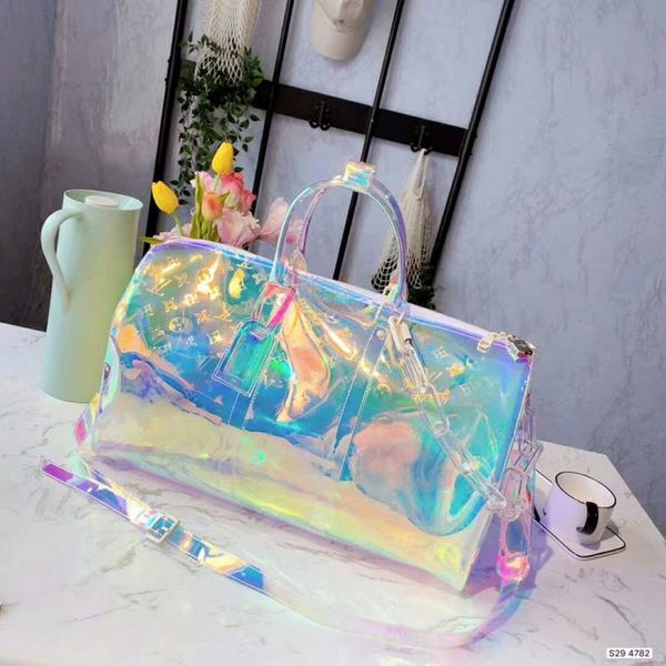 

19ss new style men women handbags luxury fashion travelling bag transparent letter shoulder bag travel duffel bag 50cm
