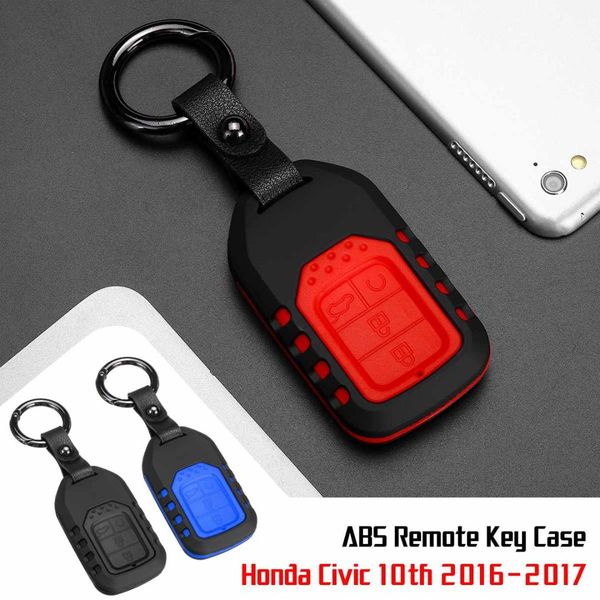 

4 button smart remote key case cover holder rubber plastic protector with keychain for /civic 10th 2016 2017
