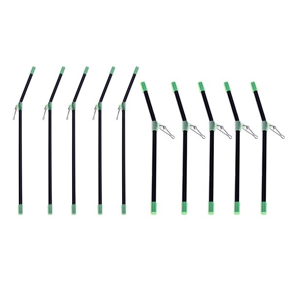 

10pcs anti booms with snap, luminous fishing rig bent booms 15cm 20cm