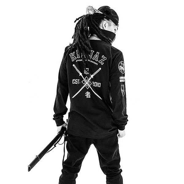 

ninja kin jaz hoodies движение в тени мужская толстовка с капюшоном хип-хоп уличная одежда кофты на открытом воздухе мужская одежда, Black