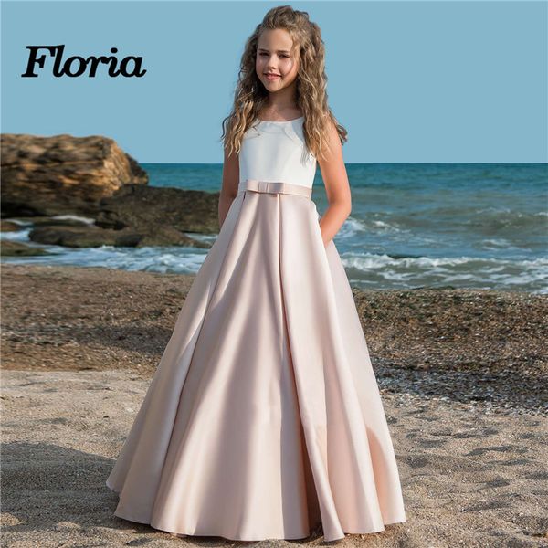

fancy flower girl dresses for weddings vestidos daminha kids evening pageant gowns with bow first communion dresses for girls, Red;yellow